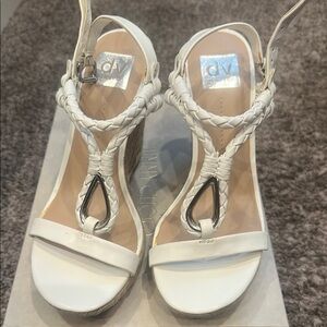 DV by Dolce Vita White Wedge Sandals with Braided Straps
